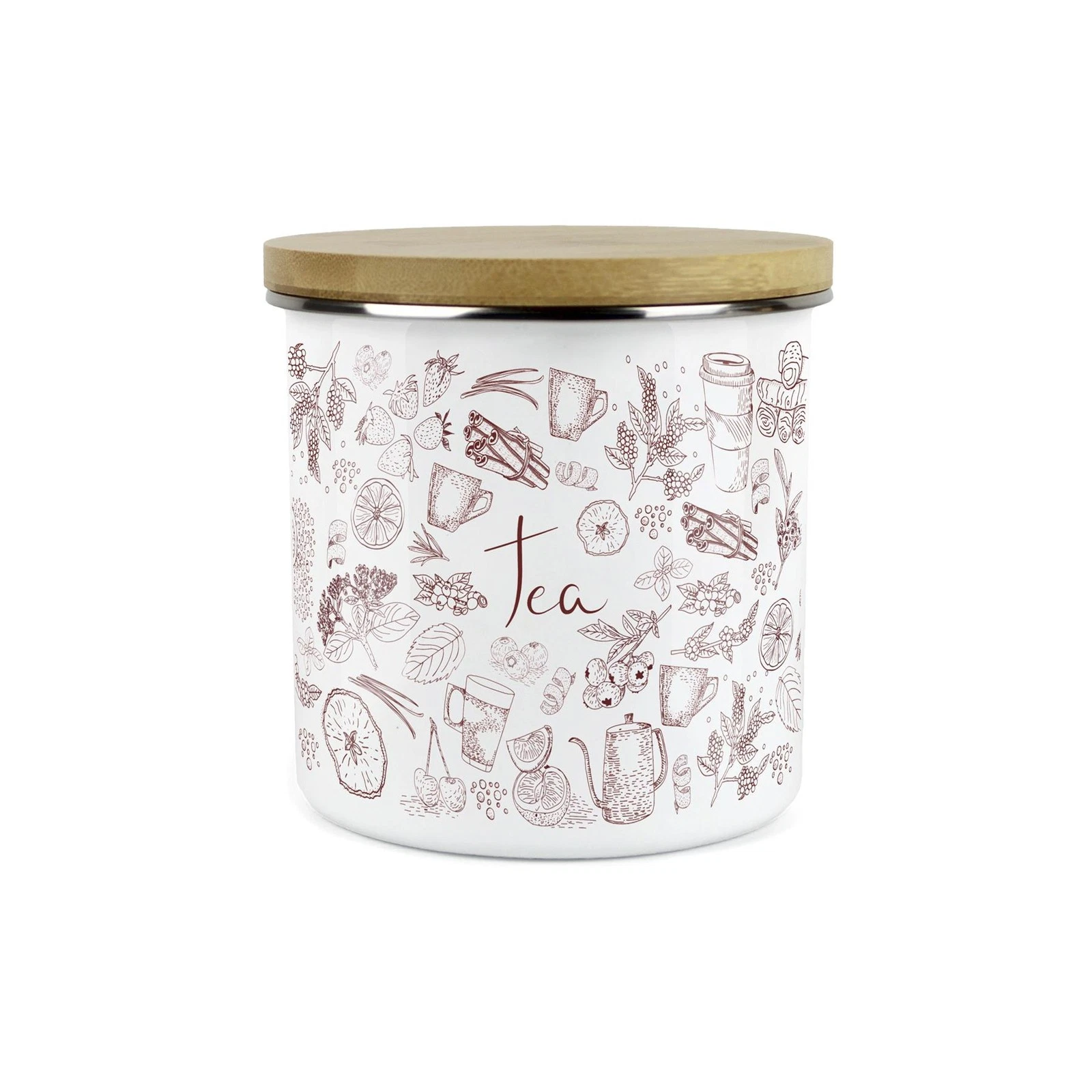 Enamel Rustic Tea Storage Canister - Kitchen Storage Jar