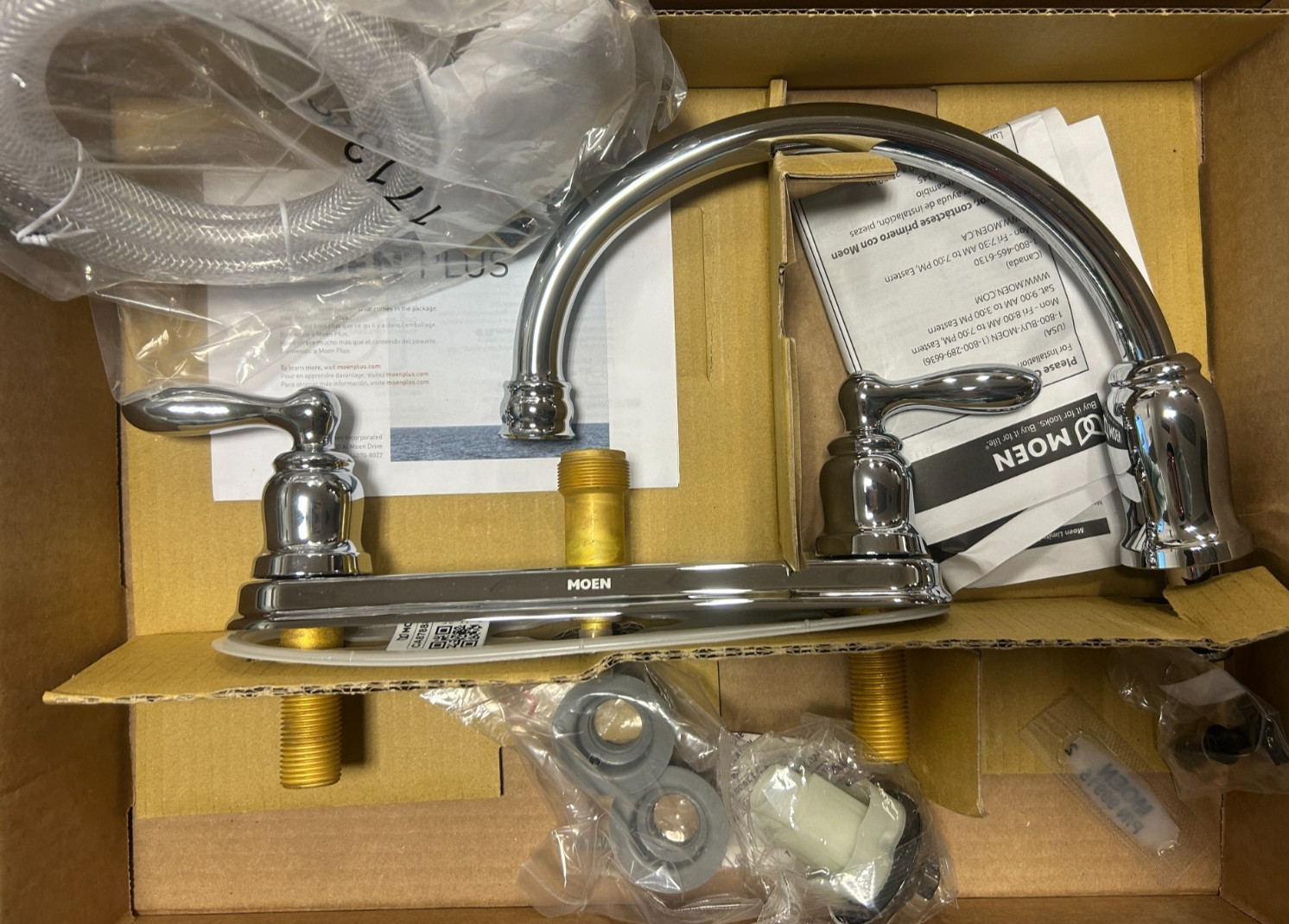 Moen Caldwell CA87888 Kitchen Faucet Chrome Centerset High A