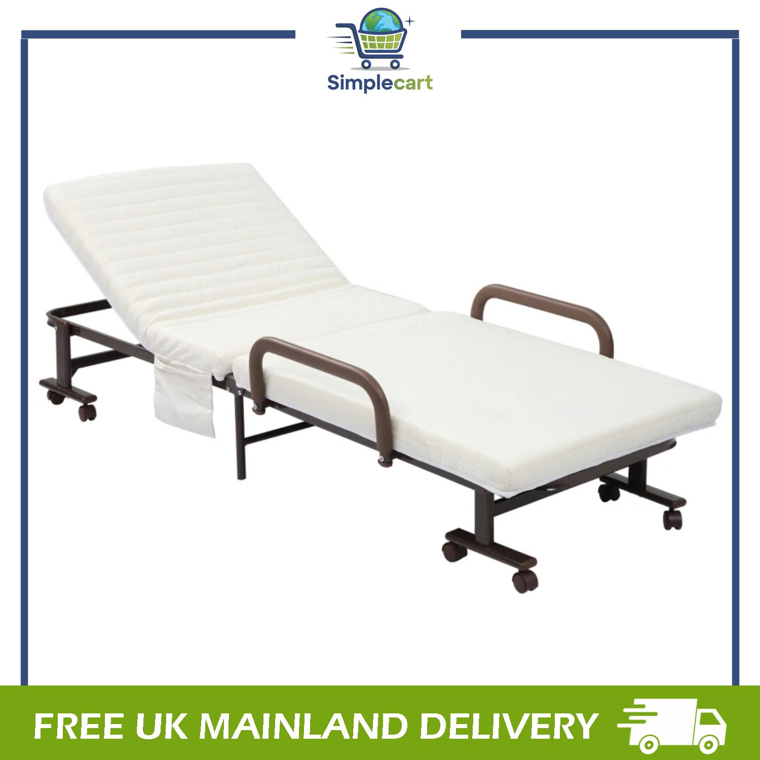Outsunny Garden Deck Folding Reclining Sun Lounger - Grey - Image 3