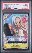 2025 One Piece JPN OP13-114 S-Snake Alternate Art Carrying On His Will PSA 10