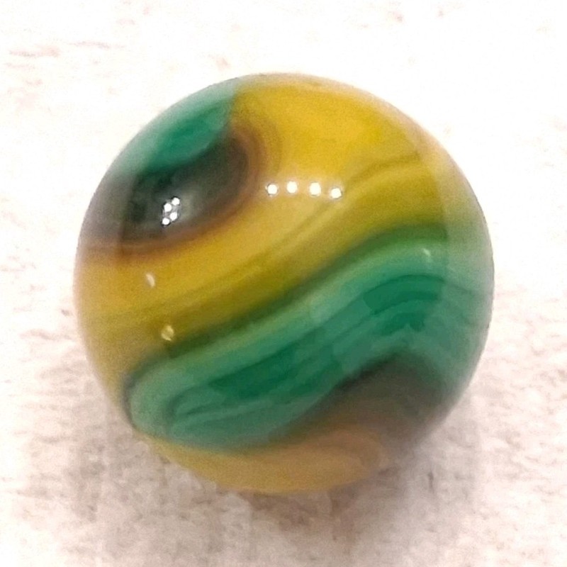 Akro Agate Tri Color Cork Screw Wet Mint