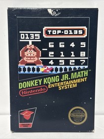 RARE! Donkey Kong Jr Math NES CIB Complete Hangtab Box Manual Cart 5 Screw VG