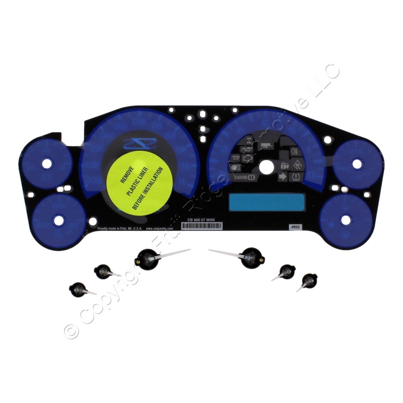 US Speedo KMH Cluster Overlay w/Needles CB-900-07-WHK for 07-14 GMT900 SUV Truck