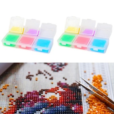 2 Stück Malkleber Knete Set 6 Farben Kunst Malerei zum Sticken Basteln