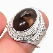 Smoky Quartz Gemstone 925 Sterling Silver Jewelry All Size Ring For Gift