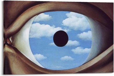 The False Mirror by Rene Magritte Art Poster Painting On Canvas Wall Art 