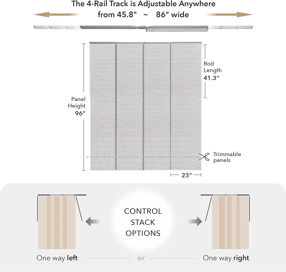 Persianas verticales para puertas de patio divisores de habitaciones cubiertas de ventanas tejido natural... Foto 4 de 4
