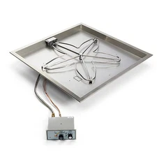 HPC Fire Flame Sense Gas Fire Pit Kit, 30x30in. Pan 24in. Torp Burner, NG