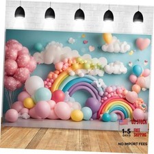 Colorful Balloon Backdrop 3D Pastel Balloon Clouds Baby Kids Birthday 7x5ft