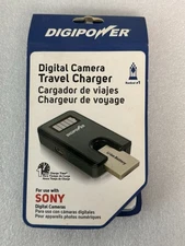 DigiPower Camera Travel Charger for Sony Batteries (W/ EU Adapter) TC-55S, New.