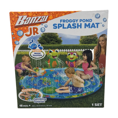 Banzai Jr Froggy Pond Splash Mat Summer Sprinkler Water Play Fountain Fun NIB