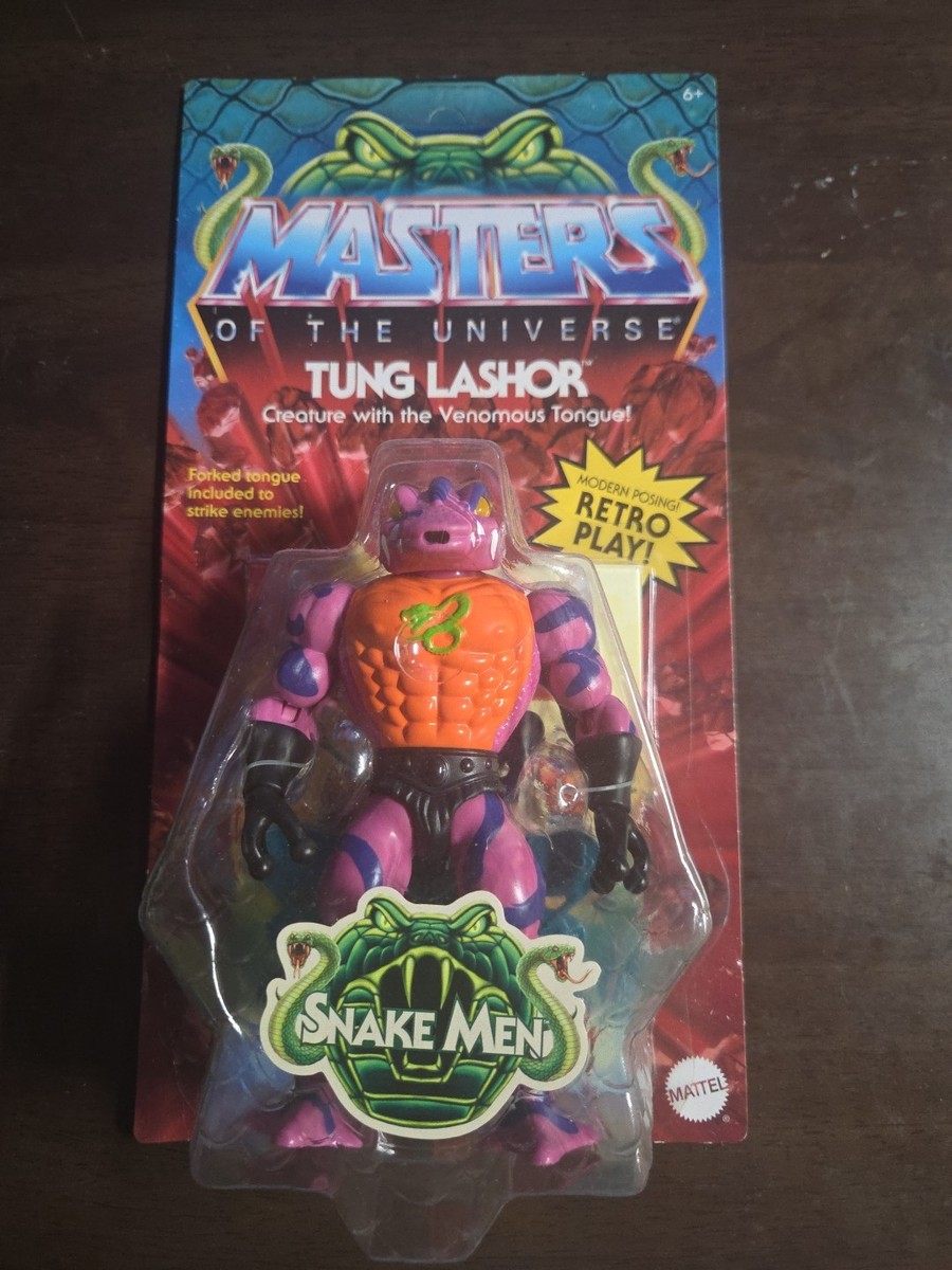 MOTU Masters of the Universe TUNG LASHOR Origins SNAKE MEN HTF