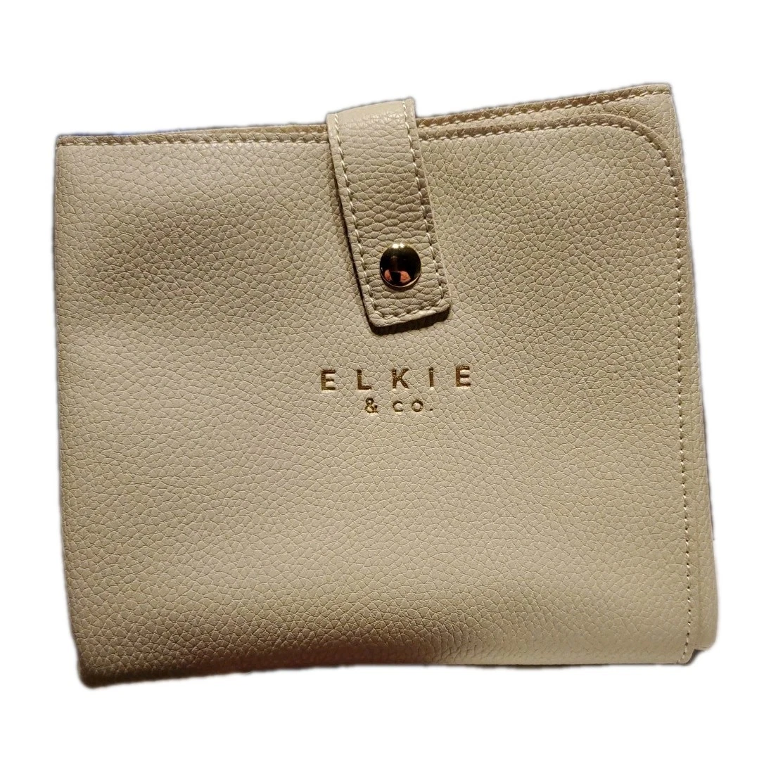 Elkie & Co. Vegan Leather Baby Changing Pad Portable Waterproof Travel Mat Ivory