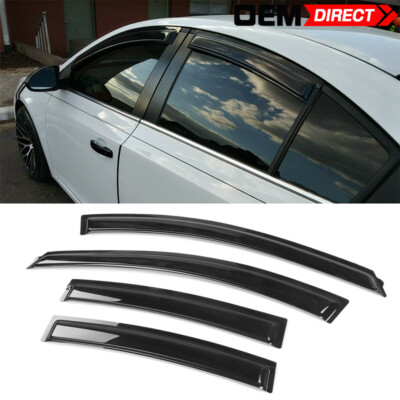 4-Piece Smoke Window Visor Vent Deflector – Fits 2010–2015 Chevy Cruze & 2016 Limited – Tape-On, Racercentre