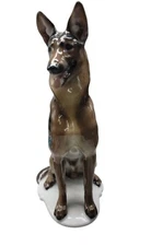 Vtg Rosenthal Porcelain German Shepherd Dog Figure Signed T. Karner #708 5.75"