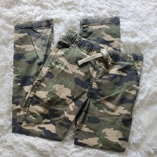 The Children's Place Big Boys' Pull-On Cargo Pant, Black Olive Camo, Size 10 EUC