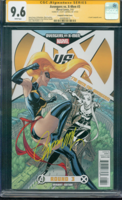 Avengers vs X Men 3 CGC SS 9.6 Rogue v Ms Marvel Campbell Variant