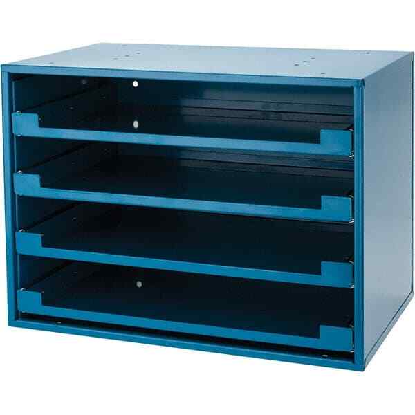 Steel Slide-Drawer Cabinet Frame - 4 Pull-Out Racks 12.5x20.5x14.6 Inches