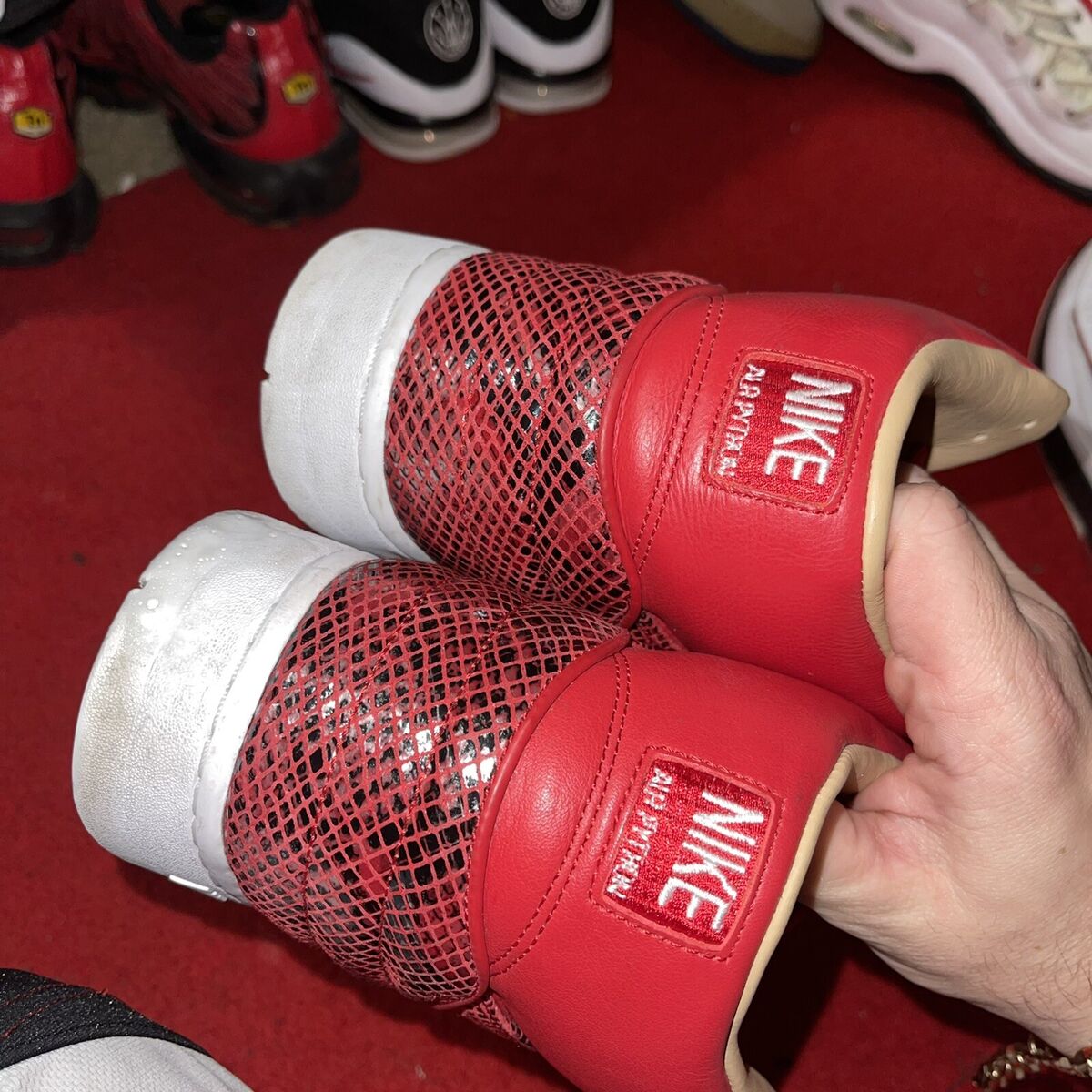 Nike Air Python Lux (632631-601) Red Snakeskin Retro ) Size Nike Air Python Lux (632631-601) Red Snakeskin Retro ) Size