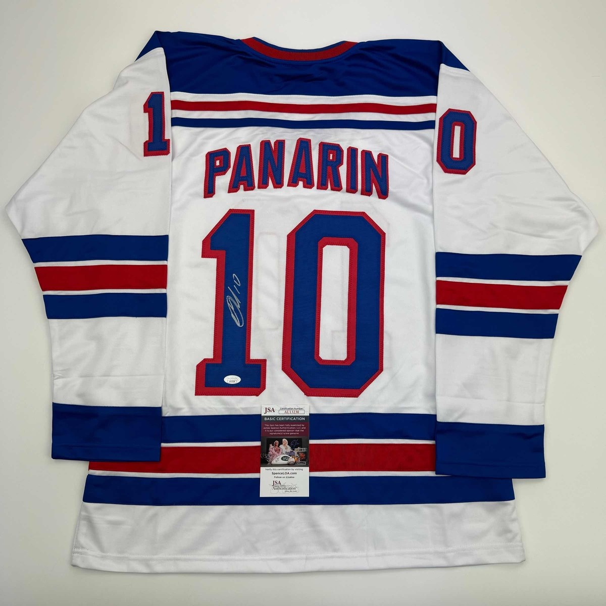Autographed/Signed Artemi Panarin New York White Hockey Jersey JSA
