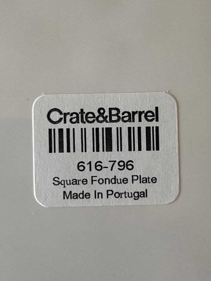 CRATE & BARREL 9” Square White Fondue Sushi Plate Dish *NEW* - Image 4 of 4