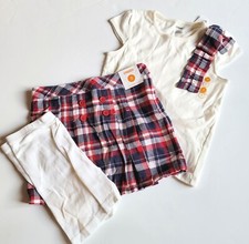 Gymboree Girls 7 Homecoming Kitty Red Plaid Bow Tee  Skirt Biker Shorts Set NWT