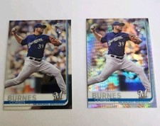 2019 Topps Chrome Corbin Burns Prizm Refractor & Base Chrome Brewers Orioles