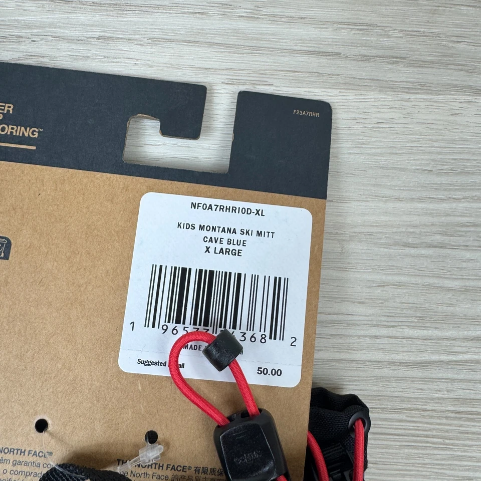 The North Face Montana Ski Mitt Kids Size XL Blue Black Warmest Mittens - Image 3 of 3