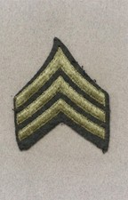 Ejército Chevron 1524: Sargento - c. Segunda Guerra Mundial fieltro verde (individual)