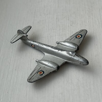 DINKY 70E/732 GLOSTER METEOR JET FLUGZEUG 1:200 Metallmodell mit allen Abziehbildern