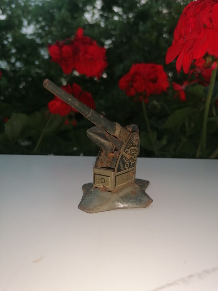 Antique Tin Toy Tippco Hausser Military Flak Airplane Germany Werhmacht eBay
