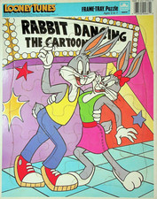 VINTAGE 1990 WARNER BROS LOONEY TUNES BUGS DAFFY TIME FRAME-TRAY PUZZLE- A-16