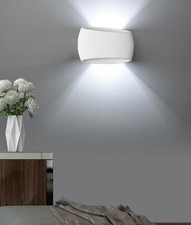 Applique da parete ovale in gesso verniciabile doppia emissione lampada r7s