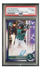 2022 Bowman Chrome Purple Refractors Jonatan Clase 1st Rookie AUTO /250 PSA 9