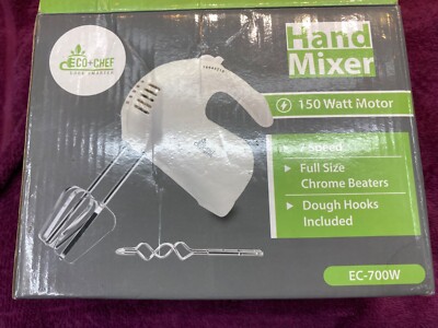 Eco+Chef Hand Mixer 2xBeaters - 2xDough Hooks - 1xHand Mixer. New.