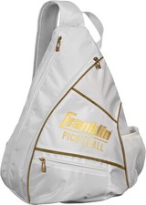 Franklin Sports Pickleball Sling Bag Backpack Ben Johns Navratil White Gold