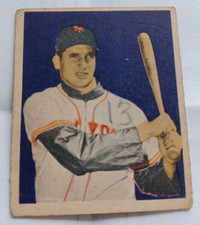 1949BOWMAN BOBBY THOMSON GIANTS #18-crease Flying Scot or The Staten Island Scot