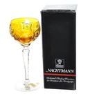 Nachtmann Traube Amber Gold Cut to Clear Crystal Small Hock Wine 6 7/8" Signed
