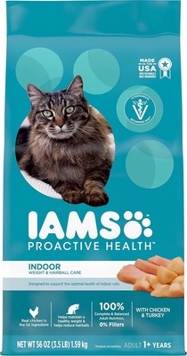 IAMS Proactive Health Indoor Weight And Hairball Care Adult Dry Cat Food With