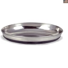 Durable Oval Pet Bowl with Rubber Bottom - Perfect for Cats and Small Breeds