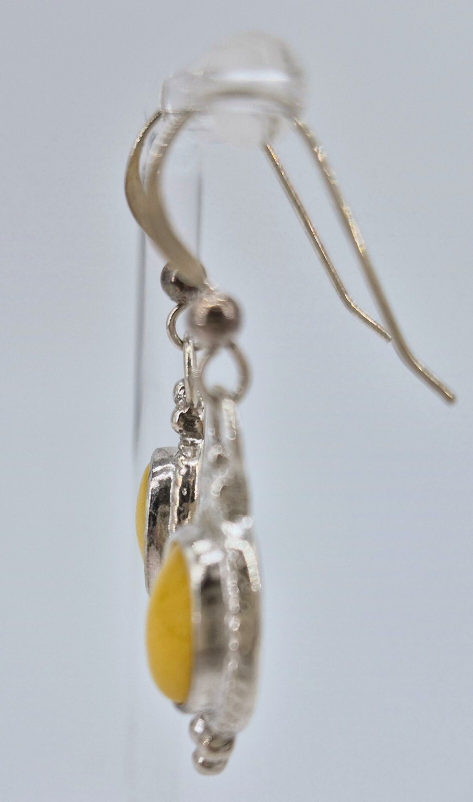 Fishhook Dangle Sterling Silver Earrings 925 Jasp… - image 3