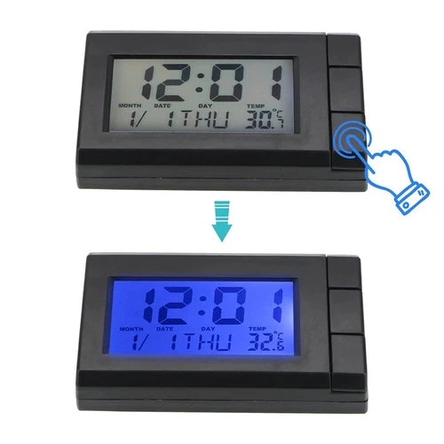Mini reloj digital tablero de instrumentos de coche para vehículo pantalla LCD grande de tiempo - Imagen 4 de 12