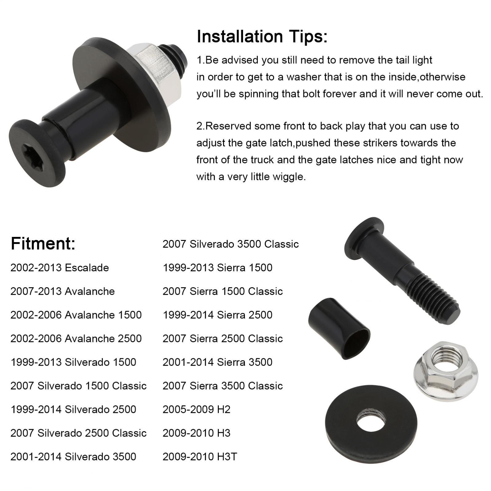 2pcs Tailgate Latch Striker Bolt Nuts Fit for Chevy Silverado Avalanch