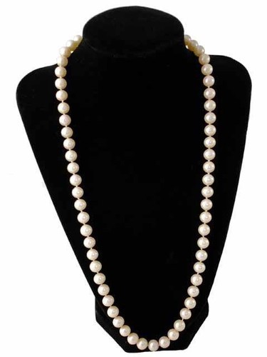 Pearls Vintage RETRO Imitation Ivory Colored 8-9 MM Single Strand 22" 1940S