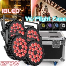 270W RGBW 18LED Par Stage Light DMX Disco Wedding Party Show Bar Lighting W/Case