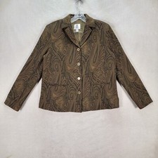Vtg Renfrew Brown Paisley Coat Luxe Maximalist Preppy Jacket Women Blazer Size M