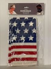 American Flag Bandanas 3 Pack 100 Cotton 21.4"X 21.4" USA THREE BRAND NEW