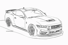 2024 Ford Mustang Dark Horse sketch AI art | 24x36 inch POSTER | sports car