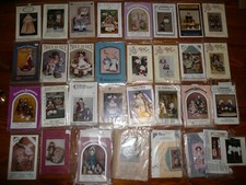 Lot of 32 CRAFT PATTERN KITS Dolls Bunnies CHRISTMAS Pilgrim SNOWMEN Apples