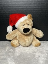 Russ Plush Christmas Bear Santa Hat Tan Teddy 5" Soft Bean Bag Toy Pet Lovey